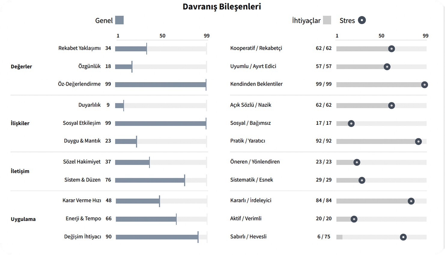 TalentSpot Davranış Bileşenleri raporu